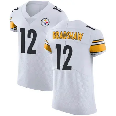 Men's Elite Terry Bradshaw Pittsburgh Steelers White Vapor Untouchable Jersey