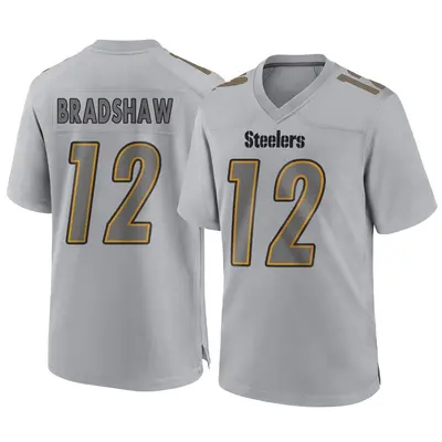 Men's Game Terry Bradshaw Pittsburgh Steelers Gray Atmosphere Fashion Jersey