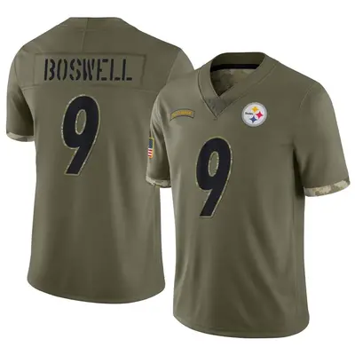 Men's Limited Chris Boswell Pittsburgh Steelers Olive 2022 Salute To Service Jersey