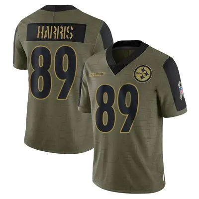 Men's Limited Keilahn Harris Pittsburgh Steelers Olive 2021 Salute To Service Jersey