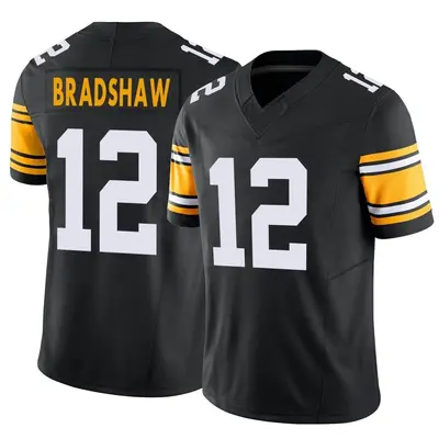 Men's Limited Terry Bradshaw Pittsburgh Steelers Black Alternate Vapor F.U.S.E. Jersey