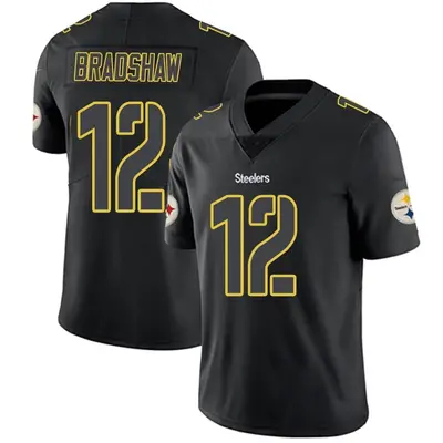 Men's Limited Terry Bradshaw Pittsburgh Steelers Black Impact Jersey