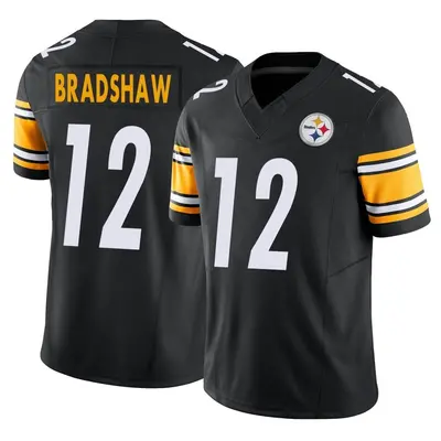 Men's Limited Terry Bradshaw Pittsburgh Steelers Black Vapor F.U.S.E. Jersey