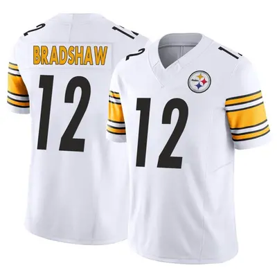 Men's Limited Terry Bradshaw Pittsburgh Steelers White Vapor F.U.S.E. Jersey