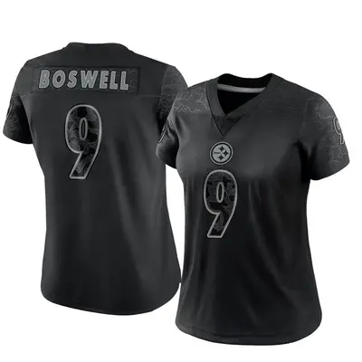 Women's Limited Chris Boswell Pittsburgh Steelers Black Reflective Jersey