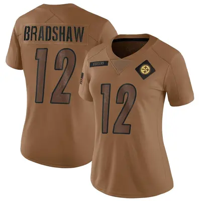 Women's Limited Terry Bradshaw Pittsburgh Steelers Brown 2023 Salute To Service Jersey